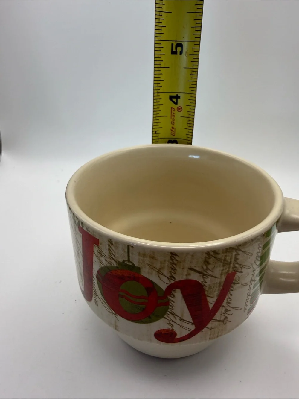 Pier 1 Holiday Stackable Mug Set - Red & Green on Cream
